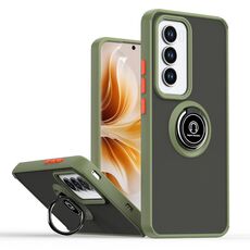 Per OPPO Reno12 Pro Global Q Shadow 1 Series TPU + PC Custodia per telefono con anello (verde militare)