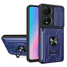 Per Honor X7b Custodia per telefono scorrevole Camshield TPU+PC con slot per schede (blu)