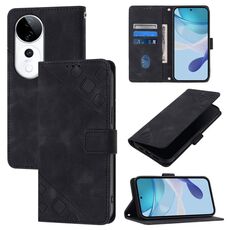 Per vivo S19 Pro Custodia per telefono in pelle goffrata Skin Feel (nero)