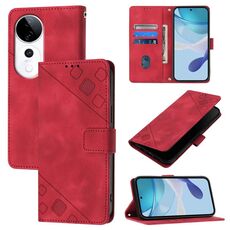 Per vivo S19 Pro Custodia in pelle goffrata Skin Feel (rosso)
