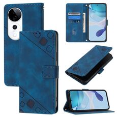 Per vivo S19 Pro Custodia per telefono in pelle goffrata Skin Feel (blu)