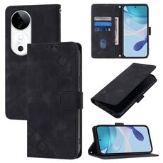 Per vivo S19 Custodia in pelle goffrata Skin Feel (Nero)