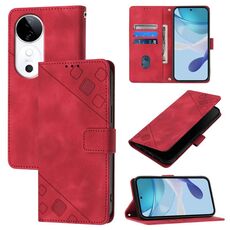 Per vivo S19 Custodia in pelle goffrata Skin Feel (rosso)