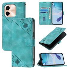Per vivo Y28 4G Custodia in pelle goffrata con effetto pelle (verde)