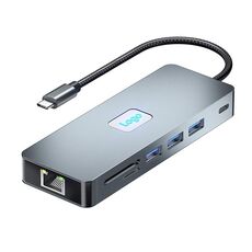 BYL-2411 11 in 1 HUB Type-C Docking Station con 3 x USB3.0, PD100W, SD/TF, RJ45, Type-C, VGA, HDTV, jack da 3,5 mm