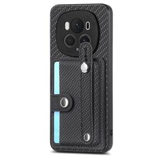 Per Honor Magic 6 5G Polsino Cavalletto Porta carte Portafoglio Cover posteriore Custodia per telefono con coltello per utensili (Nero)
