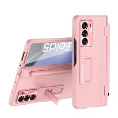 Custodia per telefono in pelle con cerniera pieghevole integrata per Samsung Galaxy Z Fold6 con penna (rosa)
