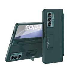 Custodia per telefono in pelle con cerniera pieghevole integrata per Samsung Galaxy Z Fold6 con penna (verde)