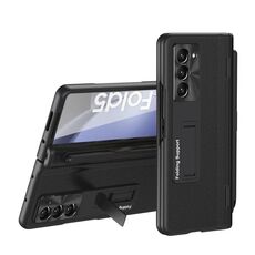 Custodia per telefono in pelle con cerniera pieghevole integrata per Samsung Galaxy Z Fold6 con penna (nera)