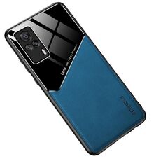 Custodia per telefono in vetro organico in pelle all-inclusive per vivo S9e (blu)