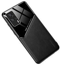 Custodia per telefono in vetro organico in pelle all-inclusive per vivo S9e (nera)