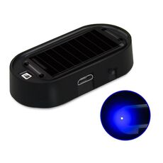 Spia LED antifurto analogico solare per auto (luce blu guscio nero)