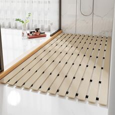 Tappetino antiscivolo per bagno con doccia, tappetino antiscivolo per uso domestico, impermeabile, anticaduta, per bagno, dimensioni: 61x61 cm (beige)