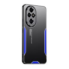 Custodia per telefono ibrida in metallo TPU per Honor 200 Pro Blade Series (blu)