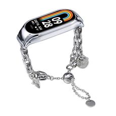 Per cinturino in metallo con cinturino in rilievo Xiaomi Mi Band 8 (argento + mais)