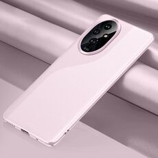 Custodia per telefono antiurto all-inclusive in pelle tinta unita per Honor 200 (rosa)