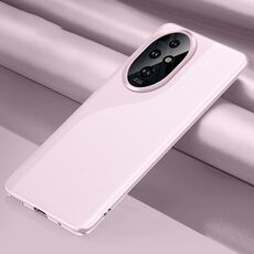 Custodia per telefono antiurto all-inclusive in pelle tinta unita per Honor 200 Pro (rosa)