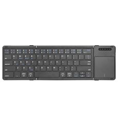 B077T con tastiera Bluetooth wireless pieghevole in pelle PU touchpad
