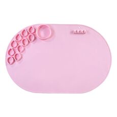 Tappetino ovale per pittura in silicone, 59 x 40 cm, per disegnare con l'argilla (rosa)