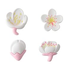 4 pezzi/set adesivi per frigorifero con fiori rustici freschi, pasta decorativa con tulipano magnetico (bianco)