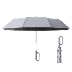 Ombrello da sole pieghevole unisex completamente automatico per pioggia o sole, stile: grigio avanti 105 cm