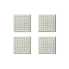 4 pz/set Coprigambe per sedia silenzioso e resistente all'usura Sgabello per uso domestico Cuscinetti protettivi antiscivolo, Stile: Quadrato 50mm Bianco