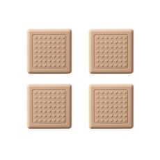 4 pezzi/set Cuscinetti protettivi antiscivolo per sedia, silenziosi e resistenti all'usura, per sgabello domestico, stile: colore mandorla quadrato da 60 mm
