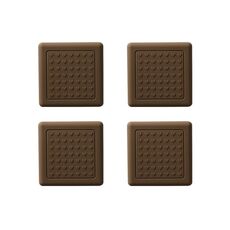4 pz/set Coprigambe per sedia silenzioso e resistente all'usura Sgabello per uso domestico Cuscinetti protettivi antiscivolo, Stile: 60mm Quadrato Colore caffè