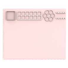 Tappetino per pittura in silicone 50x40 cm con supporto per pittura, tappetino artistico per disegnare argilla (rosa)