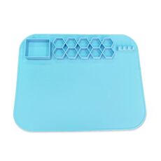 Tappetino quadrato per pittura in silicone, 40 x 50 cm, per disegnare con l'argilla (blu cielo)