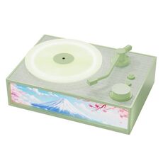 Diffusore per giradischi in vinile con pittura luminosa, altoparlante wireless Bluetooth (verde matcha)