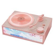 Diffusore per giradischi in vinile con pittura leggera, altoparlante Bluetooth senza fili (rosa Sakura)