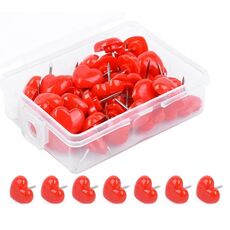 100 pz/scatola 7.9x5.8x3cm Amore Borchie di Plastica Fai da Te Ufficio Scuola Spille Colorate (Rosso)