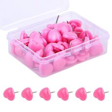 100 pz/scatola 7.9x5.8x3cm Amore Borchie di Plastica Fai da Te Ufficio Scuola Spille Colorate (Rosa)
