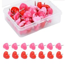 100 pz/scatola 7.9x5.8x3cm Amore Borchie di Plastica FAI DA TE Ufficio Scuola Spille Colorate (Rosso Rosa Colore Misto)