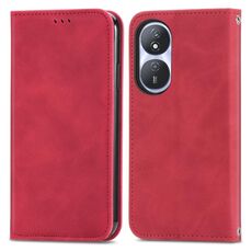 Per Honor Play 50 Plus Custodia per telefono in pelle con vibrazione magnetica retrò Skin Feel (rossa)