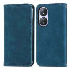 Per Honor Play 50 Plus Custodia per telefono in pelle con vibrazione magnetica retrò Skin Feel (blu)