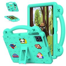 Per Teclast M50 HD 10.1 / M50 Pro 10.1 2023 Maniglia Cavalletto Custodia per tablet antiurto EVA per bambini (Verde menta)