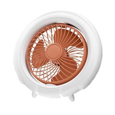 Ventilatore pieghevole da tavolo con luce notturna Mini ventilatore da campeggio sospeso, colore: arancione aggiornato