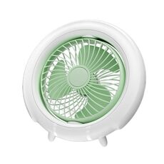 Ventilatore pieghevole da tavolo con luce notturna Mini ventilatore da campeggio da esterno, Colore: verde aggiornato