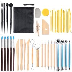 Kit di strumenti per argilla 42 in 1 Strumenti per scolpire l'argilla in ceramica fai-da-te per artigianato in ceramica, cottura al forno, intaglio