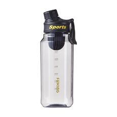 Tazza per acqua fitness sportiva portatile da esterno di grande capacità da 1000 ml con filtro per il tè (nero)