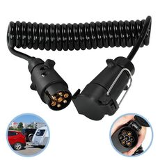 Connettore per rimorchio per auto a 7 poli con filo a molla PU da 2 m (1122)