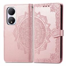 Per vivo Y100 IDN Mandala Fiore Custodia in pelle goffrata (oro rosa)