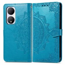 Per vivo Y100 IDN Mandala Flower Custodia in pelle goffrata (blu)