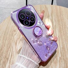 Per vivo X100 Ultra Gradient Glitter Immortal Flower Ring Custodia per telefono all-inclusive (viola)