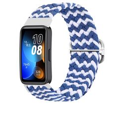 Per cinturino intrecciato con fibbia scorrevole regolabile Huawei Band 9 (onda blu bianco)