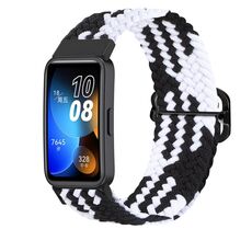 Per cinturino intrecciato con fibbia scorrevole regolabile Huawei Band 9 (nero bianco)