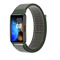 Per Huawei Watch Band 9/9 NFC Nylon Loop Hook and Loop Fastener Watch Band (Deep Olives)