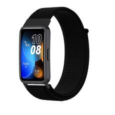 Per cinturino Huawei Watch 9/9 NFC cinturino in nylon con gancio e chiusura ad anello (nero scuro)